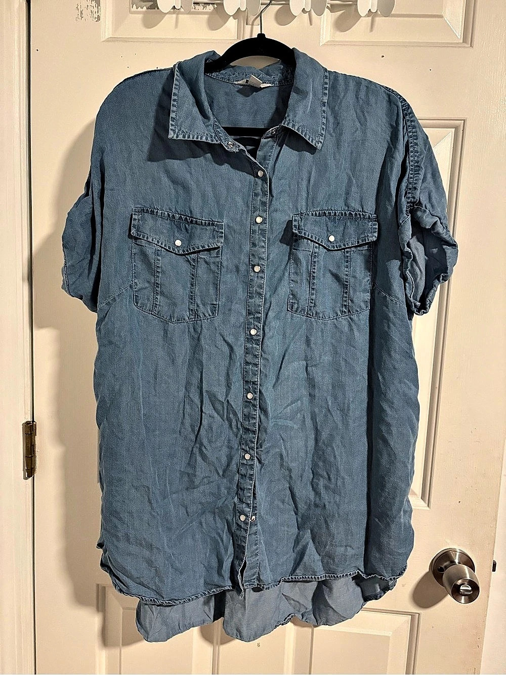 Lee Denim Button Down Shirt Blue Size 18/20W Like New